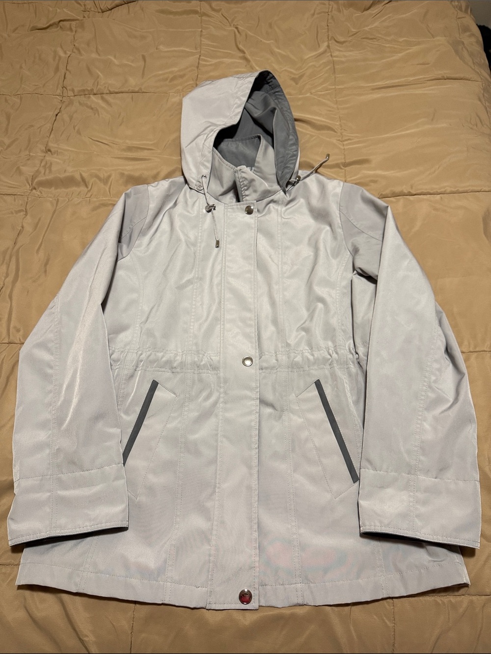 Braetan Light Gray Hooded Raincoat